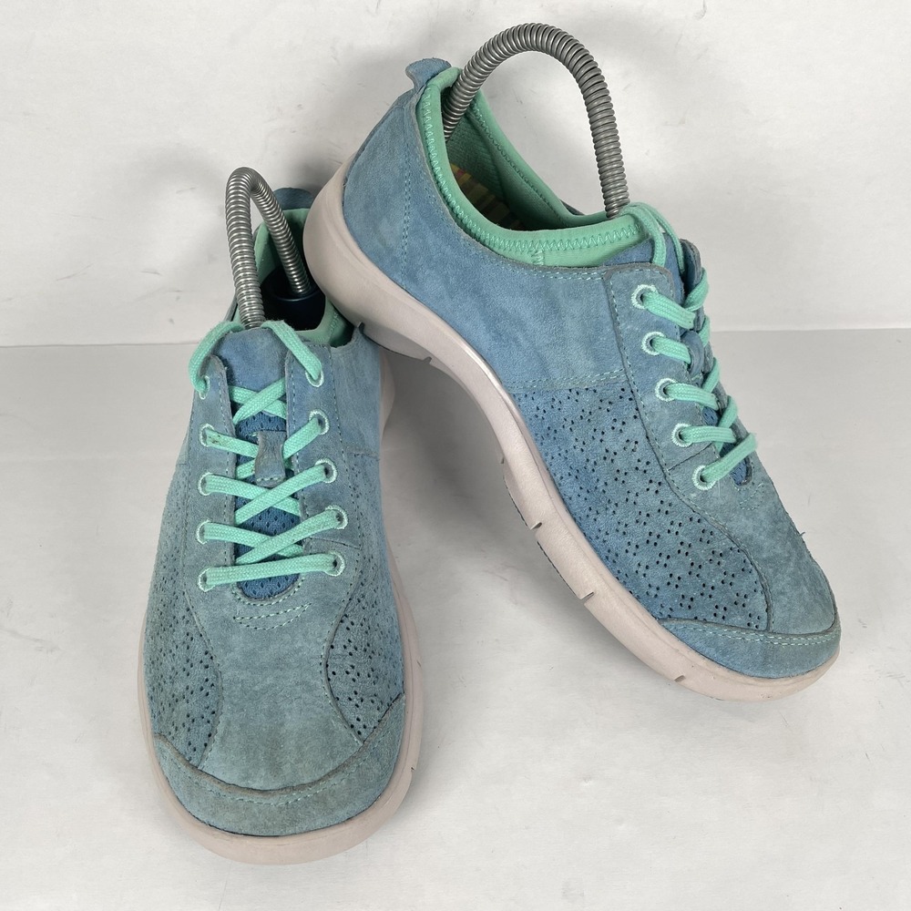Dansko Shoes Womens Size 38 Blue Suede Perforated Comfort Walking Casual Sneaker - Picture 2 of 10